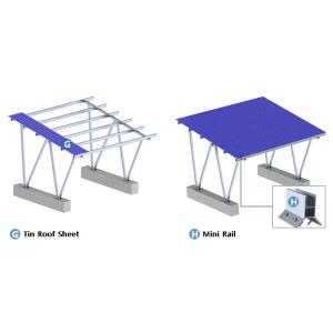 Q345 6063 Solar Parking Lot , Frameless Panel Open Ground PV Mounting Systems