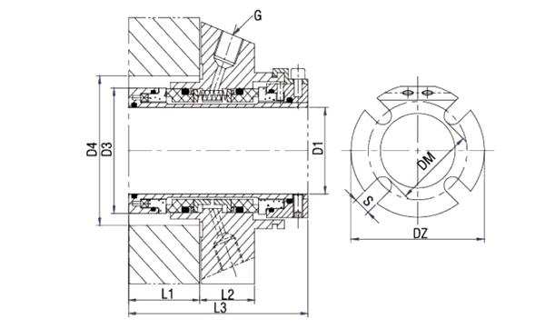 FKM elastomer 1.6Mpa Pump Cartridge Seal Replacing Anga BED