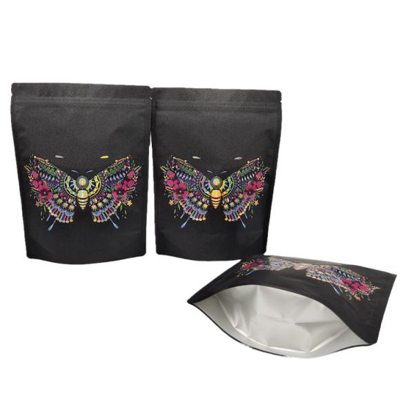 Custom Resealable Mylar Bags Stand Up Kraft Paper Packaging Bag for Flower