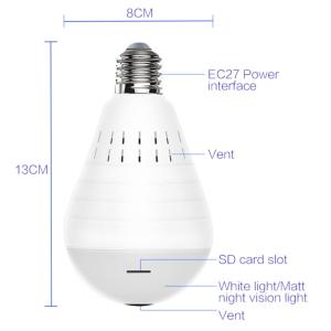 360 Degree Panoramic LED Light Camera IP Two-Way Audio Light Bulb Wireless Video