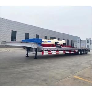 Gooseneck Detachable 4 Axle Low Bed Trailer , Lowboy Semi Trailer For Sale
