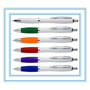 China white curvy plastic contour ball pen for gift promotion on sale