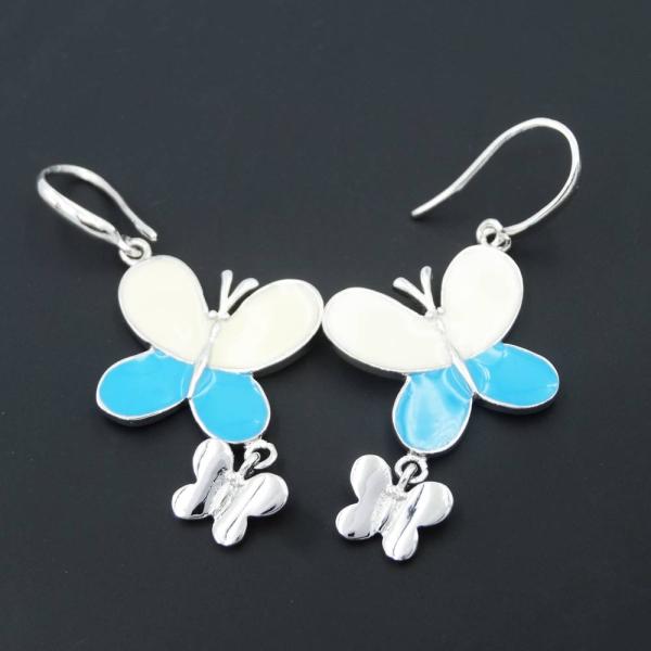 Enamel Earrings Colorful Red Blue Withe Triangle For Girls Children Design