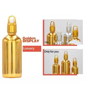 10ml 20ml 30ml 50ml Electroplated Gold Essential Oil Bottle Small Gold Bottle