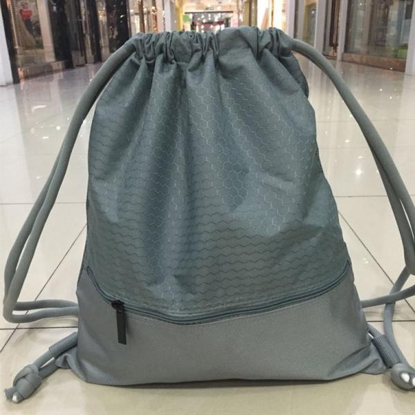 Quality Polyester Digital Printing Waterproof String Backpack With Pocket Outside wholesale