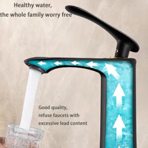 Black Wash Basin Hot And Cold Faucet Bathroom Copper Faucet