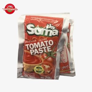 70g SOMA Flat Sachet Tomato Paste Brix28–30% OEM Customizable