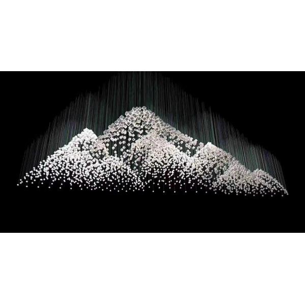 Custom Made Project Installation Large Hanging Drop Light High Ceiling Modern