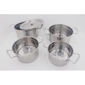 Cheap 0.194cbm 4pcs Induction Stainless Steel Stock Pot With Lid for sale