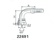 90 Degree BSP Hydraulic Hose Fitting 60 Degree Cone Seal ( 22691 )