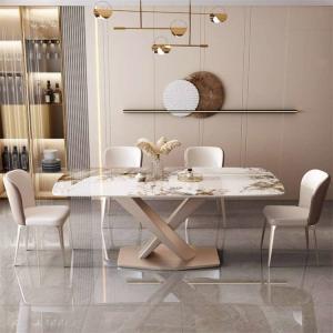 Sintered Stone Table Top Stainless Steel Dining Table With Chairs