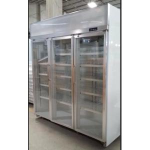 -18~22℃ Temperature Upright Glass Door Display Freezer For Seafood 1700L