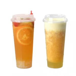 14g Milk Tea Plastic Cups 16oz For Beverage