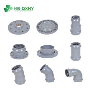 China DIN Standard PVC Pipe Fitting with Rubber Ring Wall Thickness Pn10 White and Blue on sale