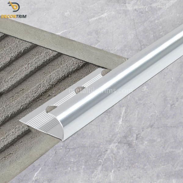 Quality Aluminium Alloy Quad Tile Trim , Floor Tile Edge Protector 10mmx2.4m wholesale