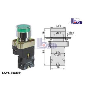 Emergency Signals Green Push Button Switch With LED Direct Bulb ROHS And UL