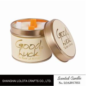 Really Good Smelling Scented Tin Candles With Round And Top Printing Sticker
