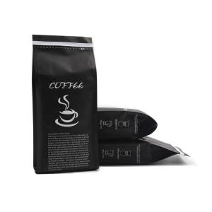 China Custom printed aluminum foil flat bottom empty coffee bag with valve on sale