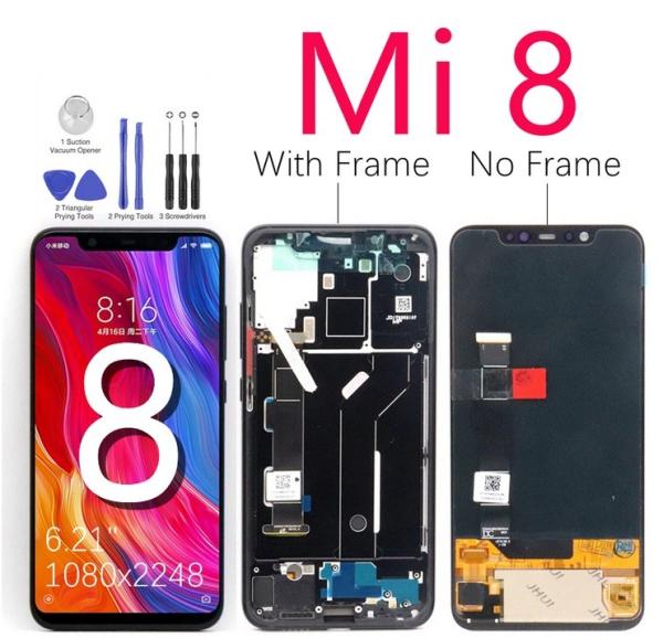 Quality Xiaomi Mi 8 LCD Display Screen Replacement with Frame without Frame For Xiaomi Mi8  Assembly Screen wholesale