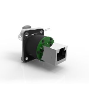 RJ45 Male Connector Waterproof Aviation Dual Port Circular Signal Panel Cat6