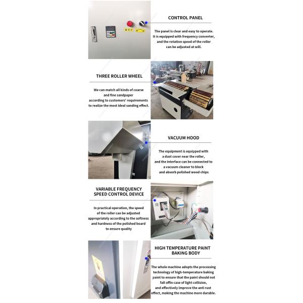 Wood Sanding Machine Drum Sander Brush Rollers Manual Polishing Machine for Small Furniture