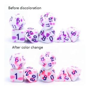 High temperature change color Graffiti Phantom color resin board game dice set