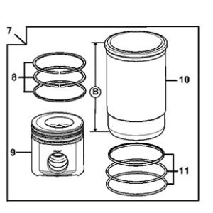 RE507850 Generator Parts , Piston Liner, 6068 Engine,Steel, Gray