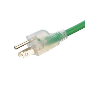 15FT Green Outdoor Extension Cord with 3 Prong Grounded Plug and 3 Electrical