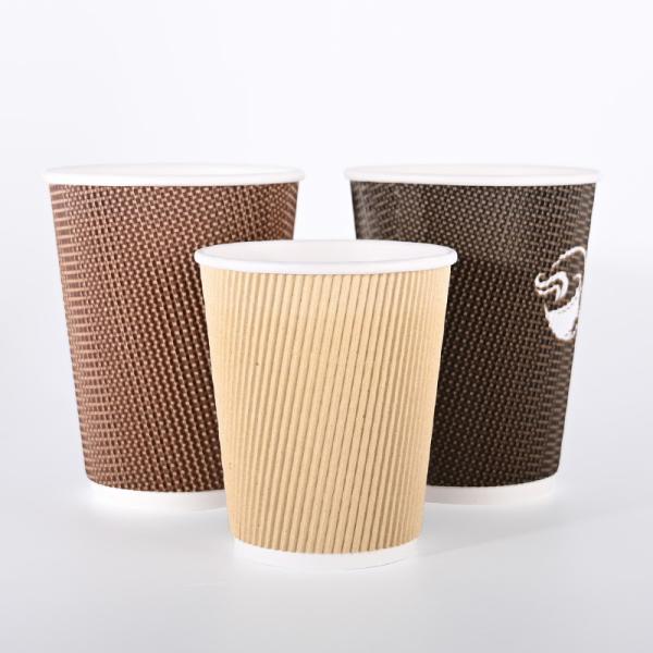 Quality Hot Drink Ripple Wall Paper Cups With PE Coating Eco Friendly wholesale