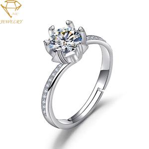 China Diamond Engagement Personalized Silver Ring on sale