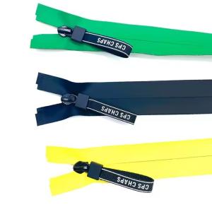 Cheap Custom Logo And Length PU Zipper Zips For Water-resistant Open End Zipper for sale