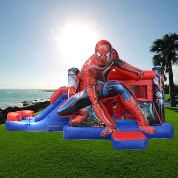 BOYS Commercial Inflatable Spiderman Bouncy Castle with Slide and Vinyl Air Bounce