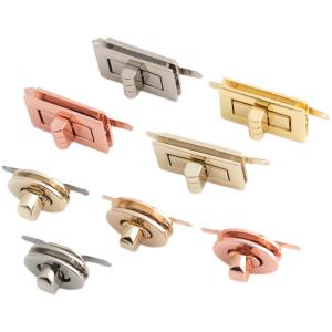 Light Gold Handbag Lock Hardware Fadeless Clasps And Closures ISO9001