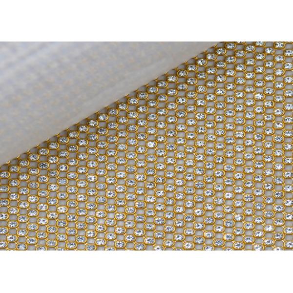 4MM Metallic Sequin Mesh Fabric , Crystal Rhinestone Decoration Metal Flake