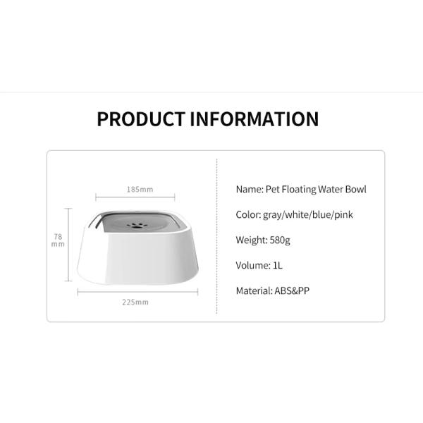 PP Dog Drinking Water Bowl 2.4L Slow Drinking Dog Bowl Splash Proof