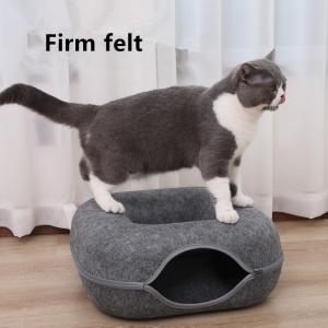 Cheap Felt Cat Nest Square Tunnel Cat Nest Cat Pet Toy Furniture Cat Bed Warmers Outdoor Cat Cage Cabin for sale