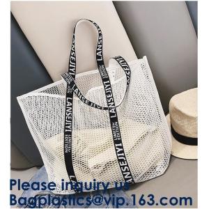 Mesh Beach Tote Large Bag Upgrade for Women with Multiple Pockets for Family