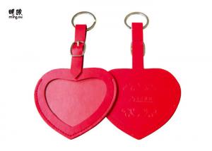 Red Heart Luggage Tags PU Leather Material , Custom Engraved Luggage Tags