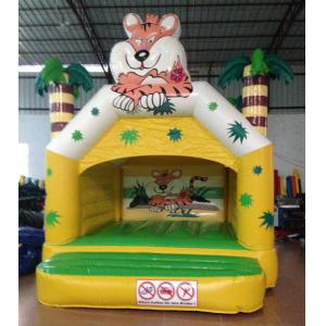 Small Inflatable Tiger Bounce Forest Jungle Tiger Modeling Inflatable Jump House For Children Under 8 Years
