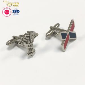 Silver Plated Metal Cufflink Custom Enamel Buttons Symbol Metal Iron Sets For