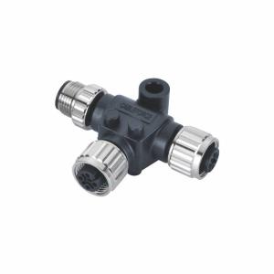 Unshielded Waterproof M12 NMEA 2000 T Connector A Code Male Split To 2 X Female