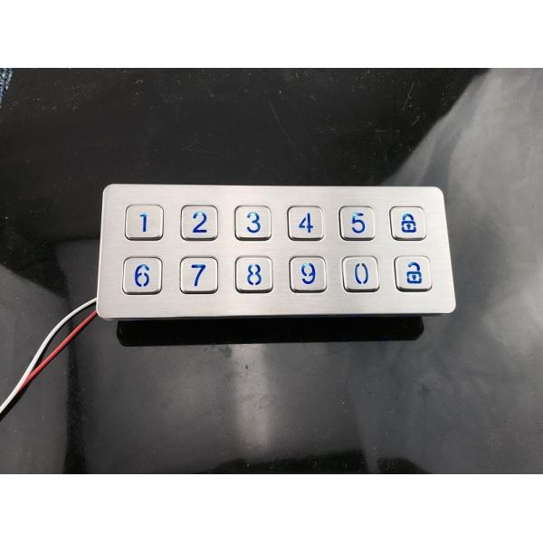 Quality IP65  6X2 Layout numeric Metal dome Keypad With 12 flat key buttons for door lock system wholesale