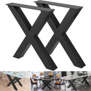 Modern Silver/Black/White Metal Dining Table Legs with Included Nuts and Screws