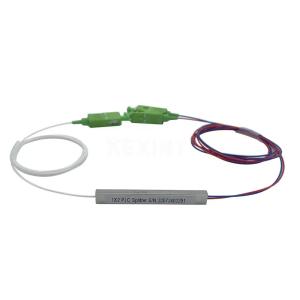 FTTH Fiber Optic PLC Splitter 1x2 Micro Steel Tube Type With SC Connector