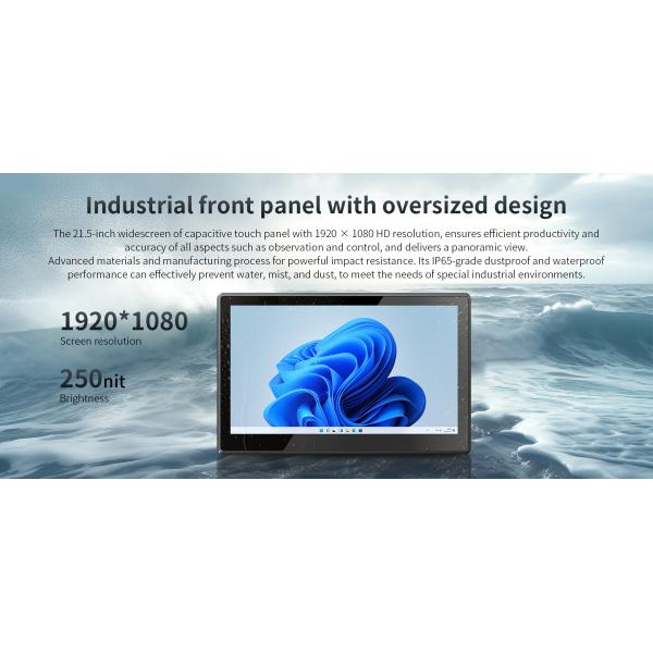 P21J 21.5 Inch Rugged Fanless Server Touch Screen Panel PC with Win10/11 and IP65 Rating