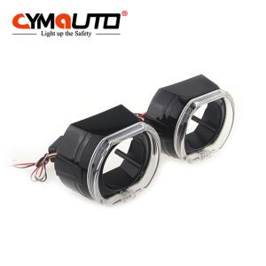 Black Projector Headlight Shrouds 2.5 Inch With LED Angel Eyes