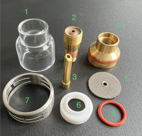 Better Gas Coverage Guaranteed with TIG Accessories Champagne Clear Nozzle Kit