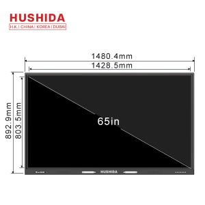 HUSHIDA 65 inch Aluminum frame whiteboard interactive flat panel 4k led monitor