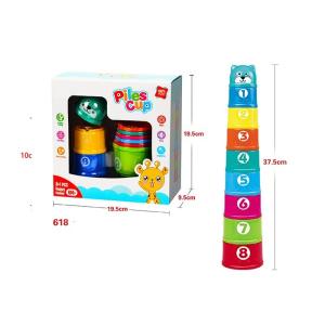 Educational Colorful Baby Stacking Toys With Flower Shape Plastic Cups