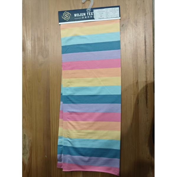 Quality Natural And Breathable And Durable Elastic Striped Material Fabric For T-Shirt wholesale